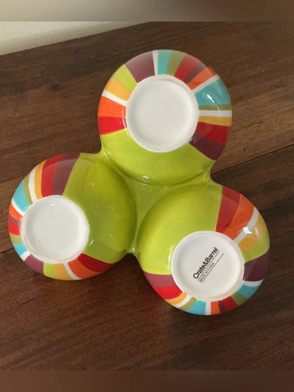 Crate and Barrel Raya Striped 3 - Part Divided Server
